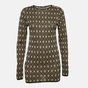 Balmain Black/Gold Patterned Lurex Knit Jumper